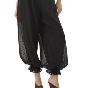 AFRM Black Sheer Wide Leg Pants